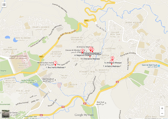 Tour Map Of Fez Morocco Approach Guides   Morocco Fez Tour 