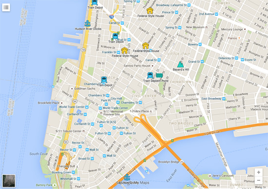 Map Of Cast Iron Landmarks In New York City • Approach Guides